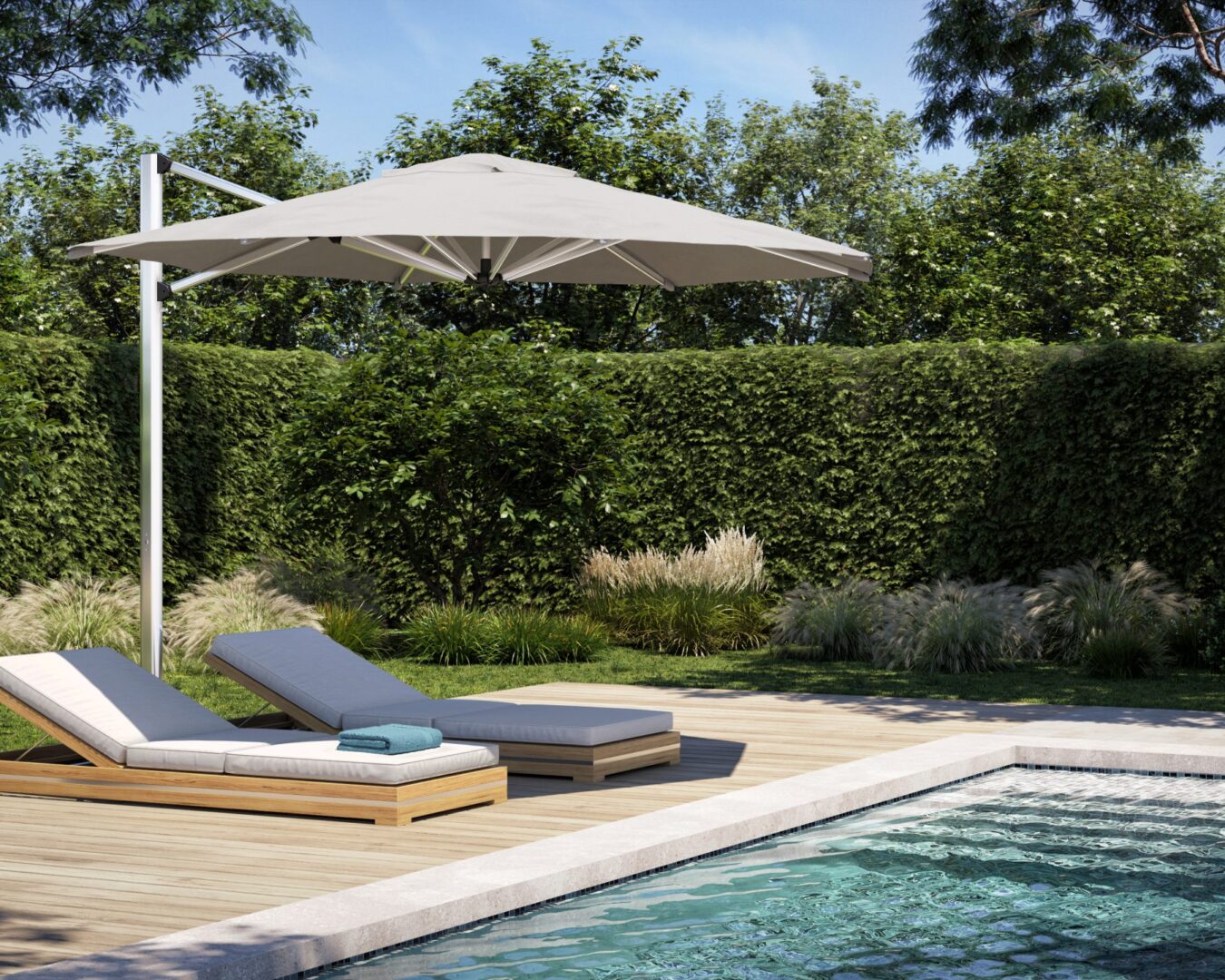 Umbrella-at-pool-side